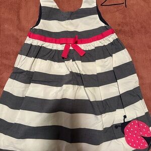 Striped Kids Dress with Pink Accents